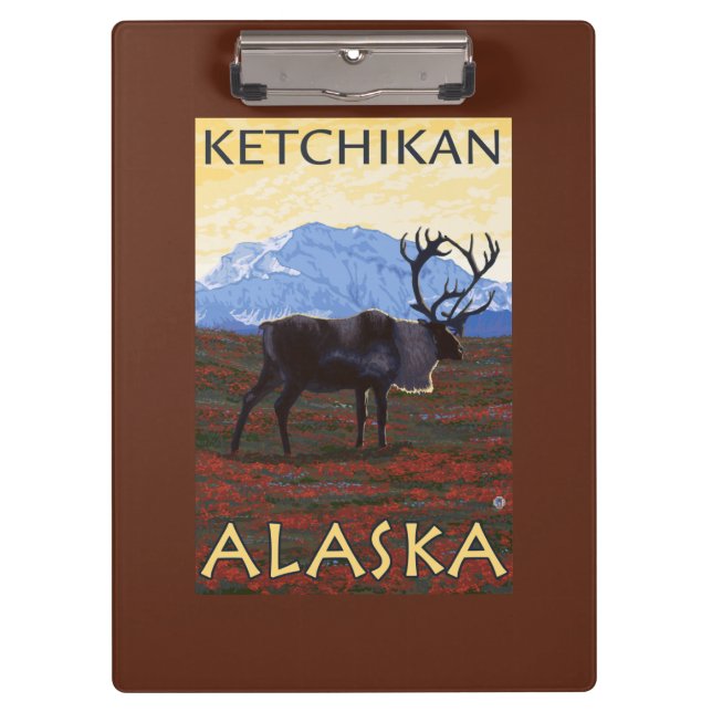 Porte-bloc Scène de caribou - Ketchikan, Alaska (Devant)