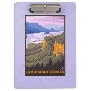 Porte-bloc Scène de gorge du fleuve Columbia avec le point d