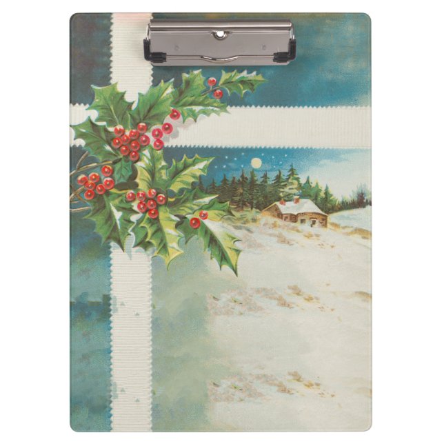 Porte-bloc Scène de Noël Hiver de neige blanche (Devant)