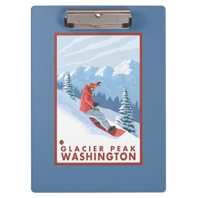 Porte-bloc Scène de surfeur - crête de glacier, Washington (Devant)