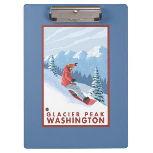Porte-bloc Scène de surfeur - crête de glacier, Washington