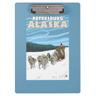 Porte-bloc Scène Sledding de chien - Pétersbourg, Alaska