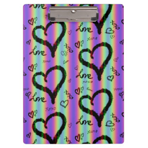 Porte-bloc Scribble Love Xoxo Heart Stripe Porte - bloc