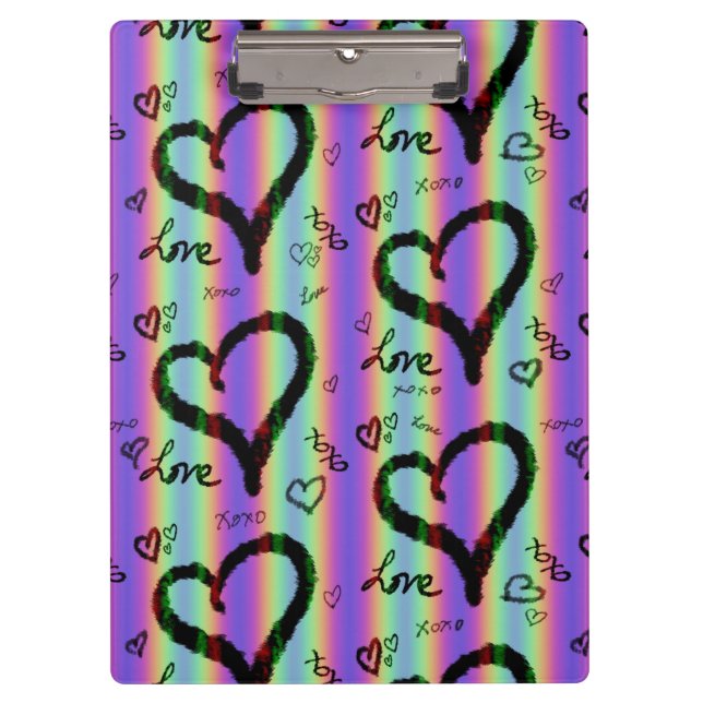 Porte-bloc Scribble Love Xoxo Heart Stripe Porte - bloc (Devant)