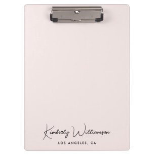 Porte-bloc Script de signature chic PInk