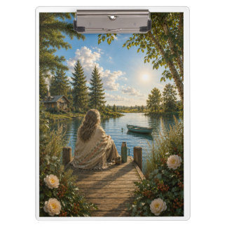 Porte-bloc Serene Lakeside Notebook | Peaceful Nature & Cotta