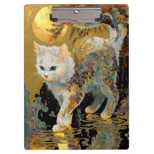 Porte-bloc Serene Rinpa Cat Zen or japonais