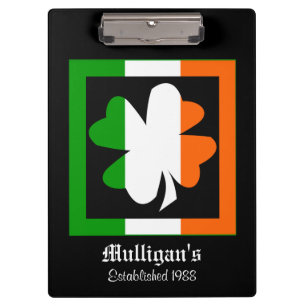 Porte-bloc Shamrock du drapeau irlandais personnalisé