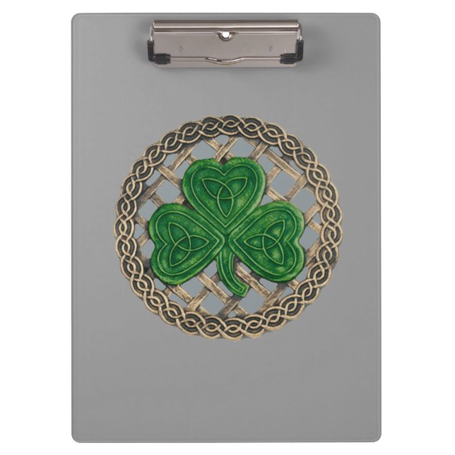Porte-bloc Shamrock gris sur Celtic Knots Porte - bloc (Devant)