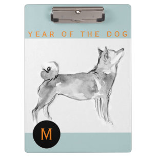 Porte-bloc Shiba Inu Peinture Chien chinois Année Monogramme 