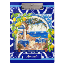 Porte-bloc Sicilienne Méditerranée majolica agrus carreaux bl