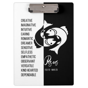 Porte-bloc SIGNE Zodiaque Pisces Porte - bloc noir et blanc