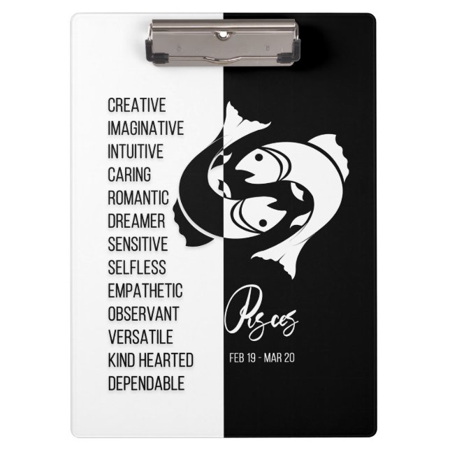 Porte-bloc SIGNE Zodiaque Pisces Porte - bloc noir et blanc (Devant)
