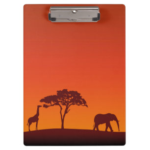 Porte-bloc Silhouette africaine de safari - porte - bloc