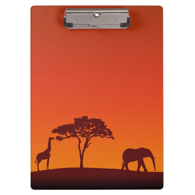 Porte-bloc Silhouette africaine de safari - porte - bloc (Devant)