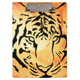 Porte-bloc Silhouette de tigre noir et blanc