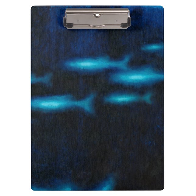 Porte-bloc Silhouettes de poisson bleu translucide (Devant)
