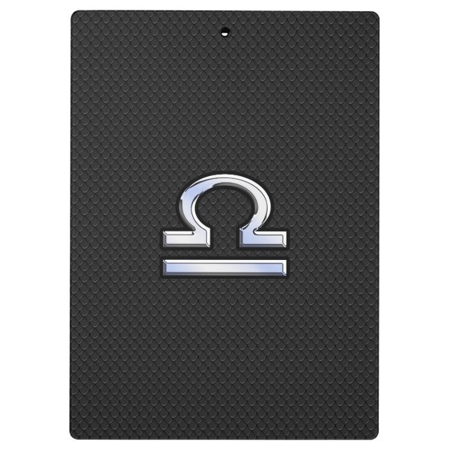 Porte-bloc Silver Libra Zodiac Connexion en noir style peau d (Dos)