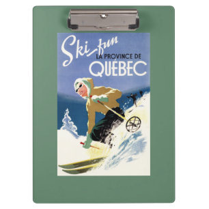 Porte-bloc Ski de femme - affiche anglaise et française