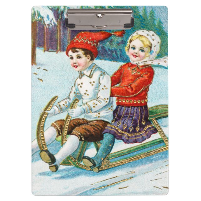 Porte-bloc Sleigh riding at Christmas time (Devant)