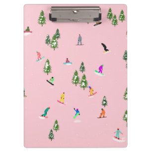 Porte-bloc Snowboarders rose Illustration du snowboard