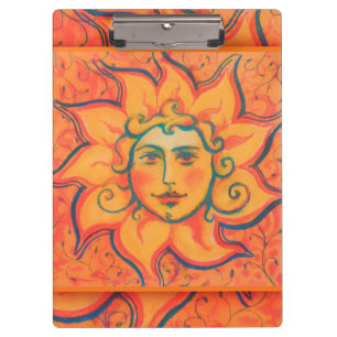 Porte-bloc Soleil souriant, Art Imaginaire Fairytale, Jaune o