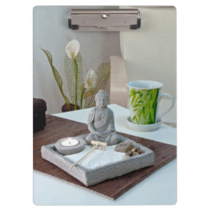 Porte-bloc Statue du Bouddha dans le Zen Rock Garden Porte -
