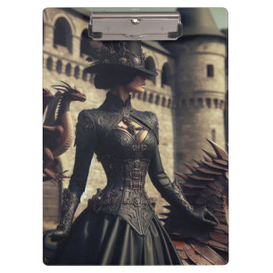 Porte-bloc Steampunk Victorian Industrial Lady Dragon Rider
