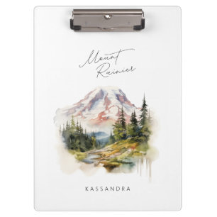 Porte-bloc Style d'aquarelle Mount Rainier Washington PNW