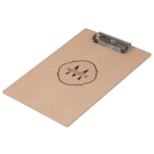 Porte-bloc Style Kraft Rustique Nom Initial Minimaliste