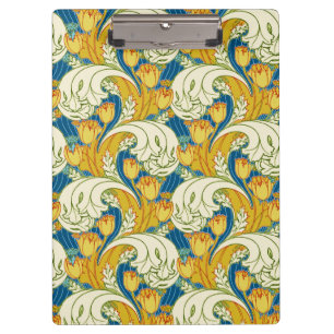 Porte-bloc Style William Morris Tulp Tissu Floral sarcelle et