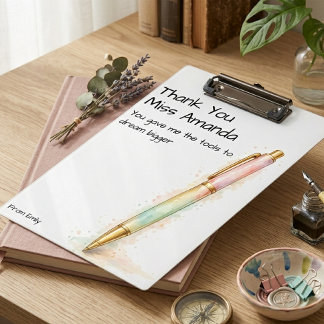 Porte-bloc Stylo aquarelle Cadeau d'appréciation pour enseign