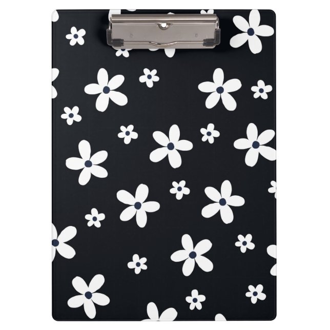 Porte-bloc Summer Boho Black White Daisy Flowers (Devant)
