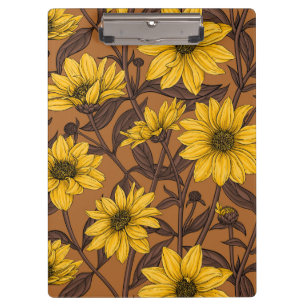 Porte-bloc Sunroot, tournesol sauvage en jaune et marron