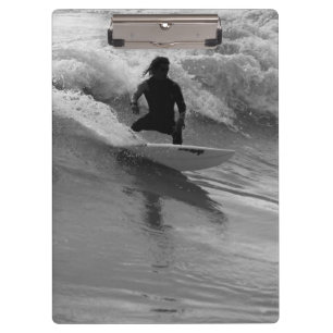 Porte-bloc Surfer En Niveaux De Gris Des Vagues