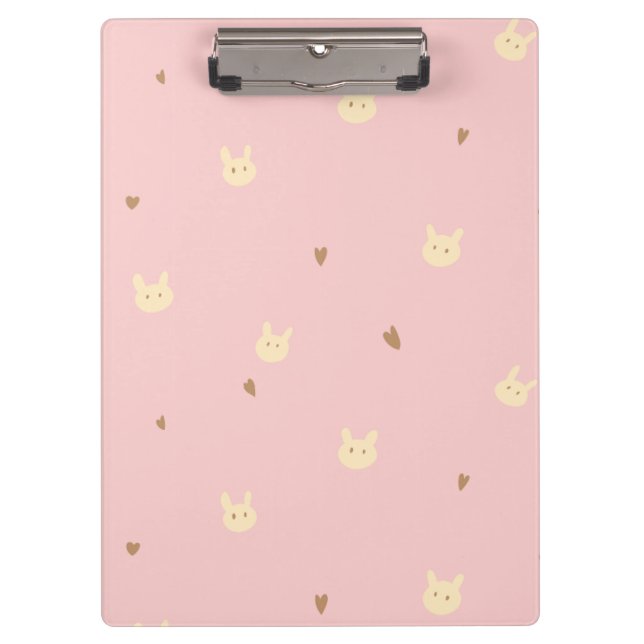 Porte-bloc Sweet Bunny & Hearts Seamless Pattern – Cute Pink  (Devant)