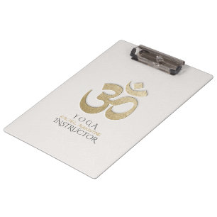 Porte-bloc Symbole OM blanc & or Yoga Yoga Mediation instruct