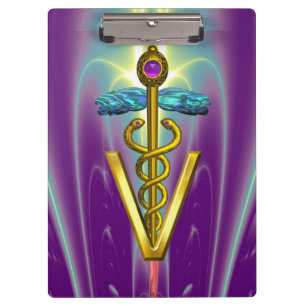 Porte-bloc SYMBOLE VÉTÉRINAIRE DE CADUCE GOLDEN / Vert pourpr