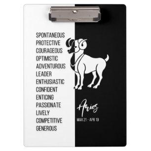 Porte-bloc SYMBOLE Zodiac Aries Porte - bloc noir et blanc