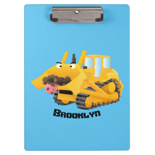 Porte-bloc Sympa joli caractère de dessin animé au bulldozer