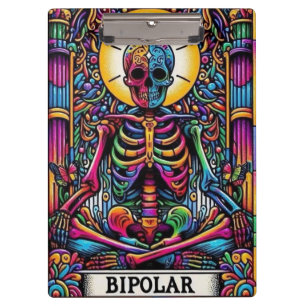 Porte-bloc Tarot de squelette bipolaire – Carte de tarot goth