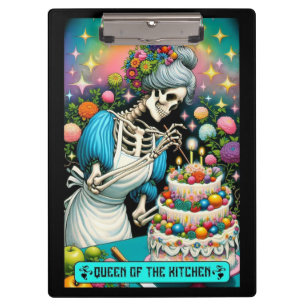 Porte-bloc Tarot Reine de la Cuisine   Boulanger squelette go