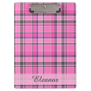 Porte-bloc Tartan gris rose