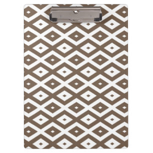 Porte-bloc Taupe motif diamant brun et blanc