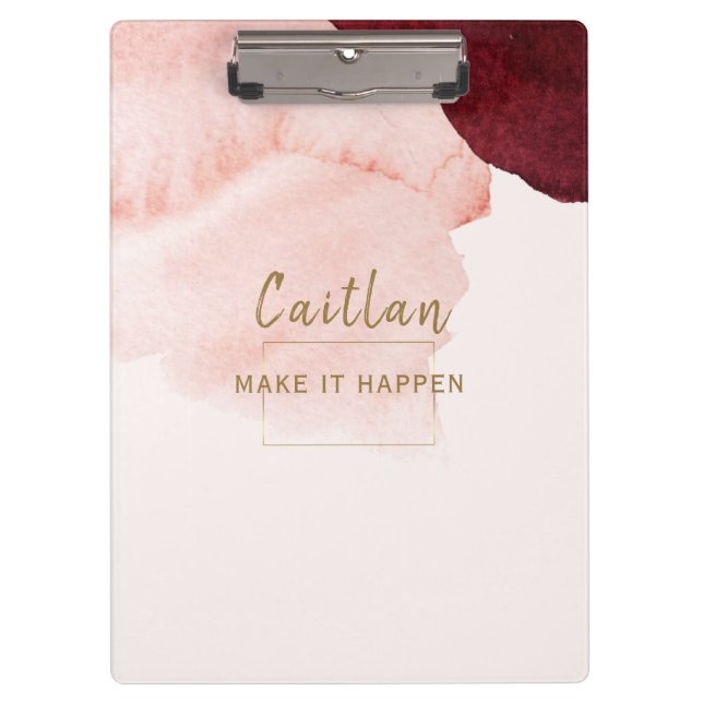 Porte-bloc Terra rose clair Cotta Abstrait Monogramme (Devant)
