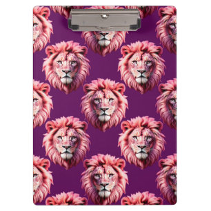 Porte-bloc Tête de lion rose motif animal design violet