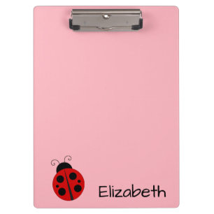 Porte-bloc Texte de nom rose et noir mignon avec Ladybug