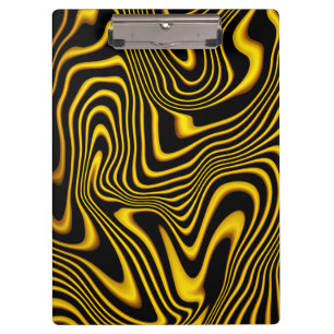 Porte-bloc Texture de tourbillons noir jaune or