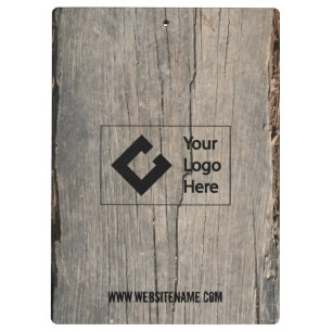 Porte-bloc Texture en bois rustique personnalisée avec logo