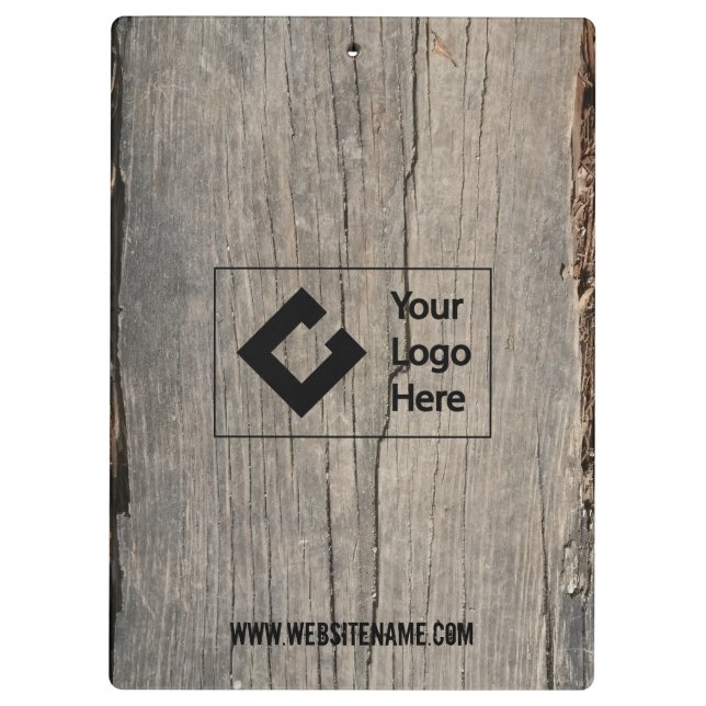 Porte-bloc Texture en bois rustique personnalisée avec logo (Dos)